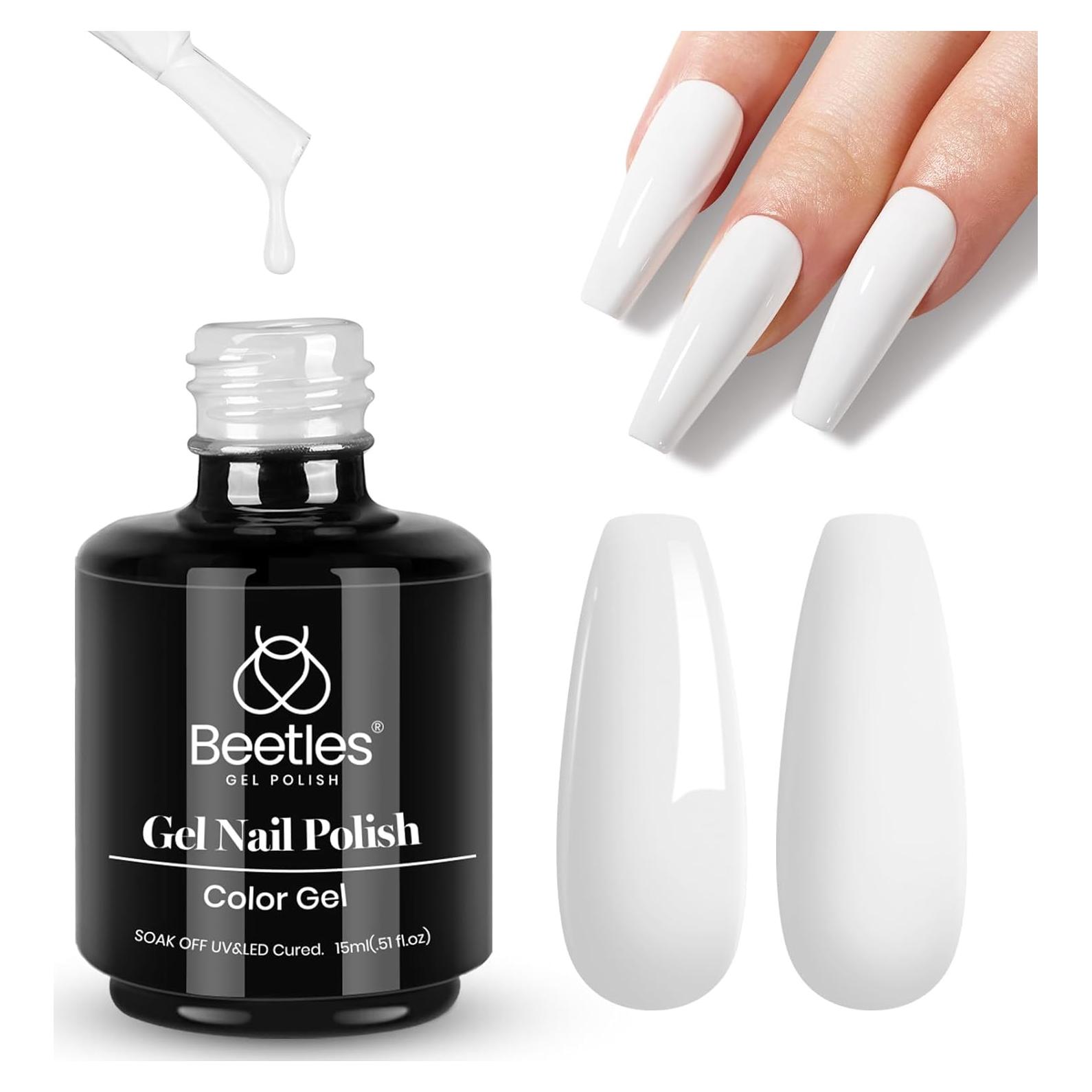 Esmalte de Uñas en Gel Blanco Beetles 15ml para Manicura