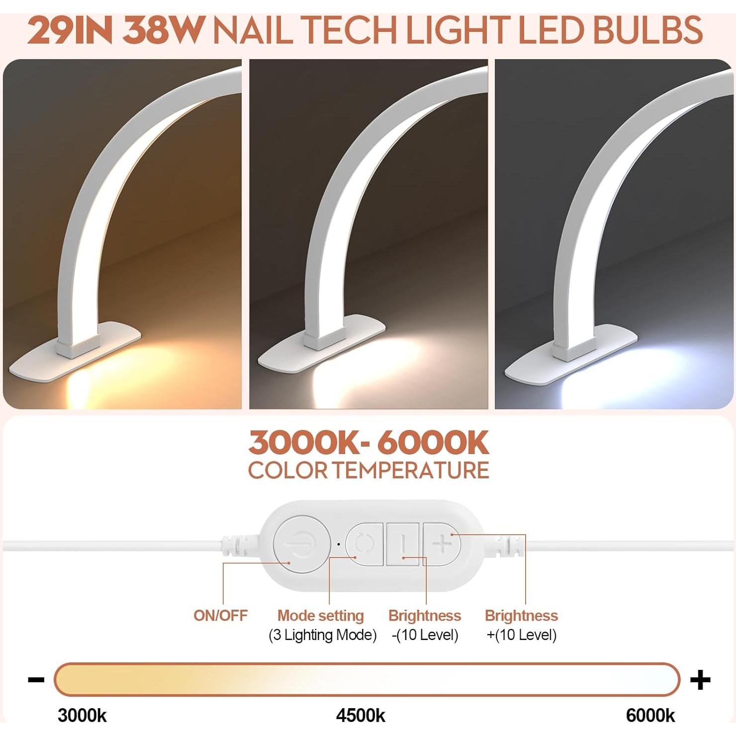 Luz LED Plegable Grande SLYFTE para Uñas 29" Blanca