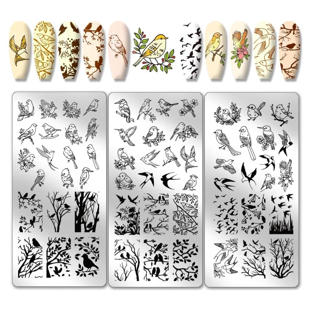 Kit de Placas de Estampado de Uñas PH PandaHall - 3 Piezas