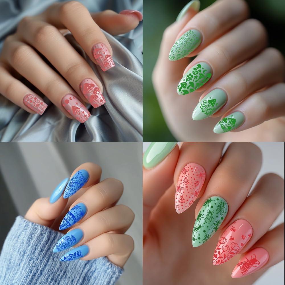 Plantillas de Estampado de Uñas PH PandaHall 3 Piezas Insectos