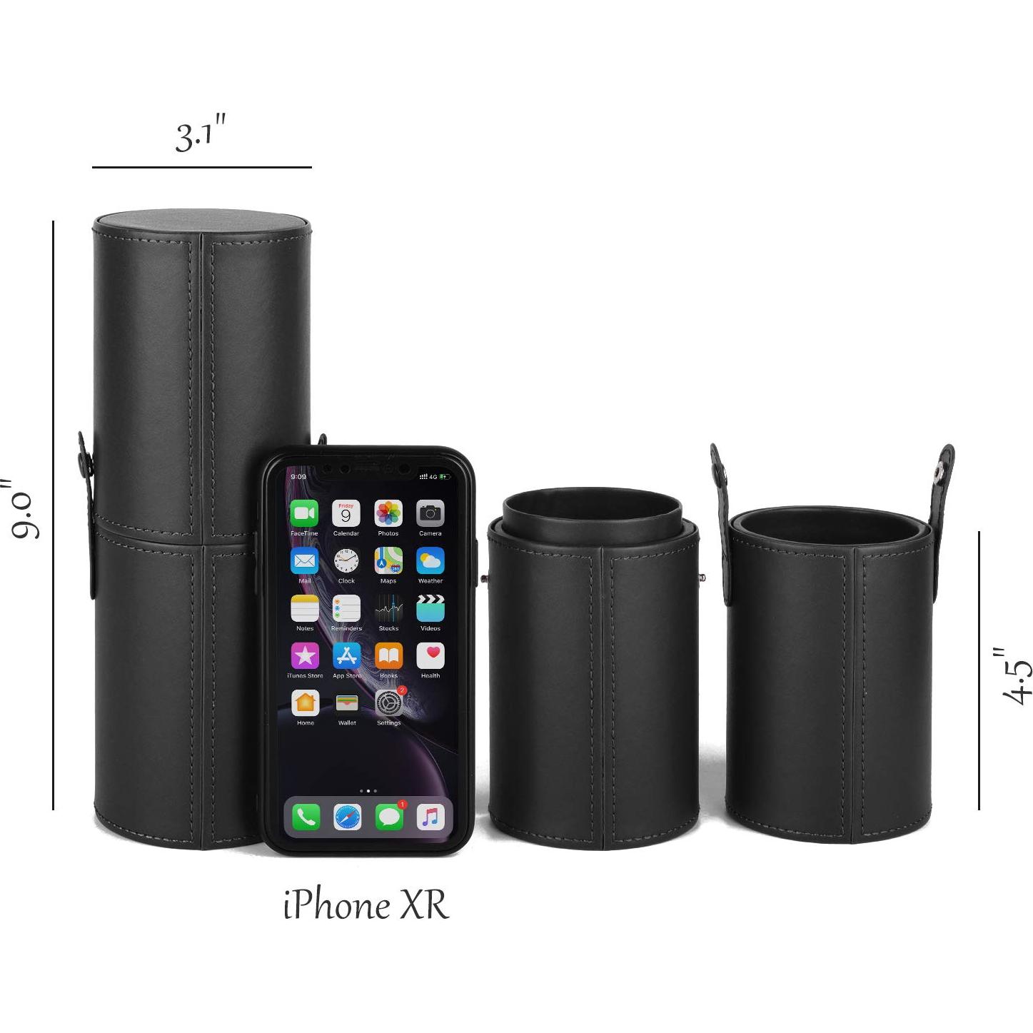 Funda para Brochas de Maquillaje Narwey, Almacenamiento Compacto Negro