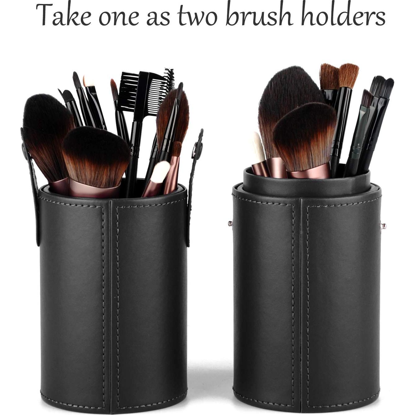 Funda para Brochas de Maquillaje Narwey, Almacenamiento Compacto Negro