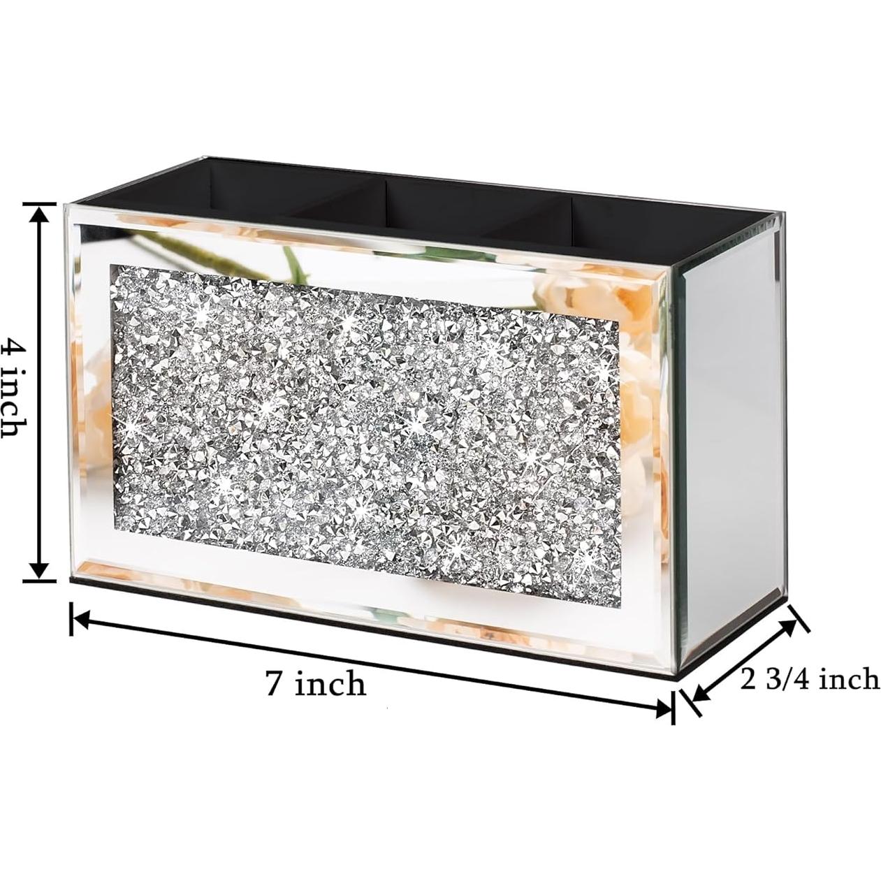 Organizador de Brochas de Maquillaje SHYFOY Espejado 3 Ranuras