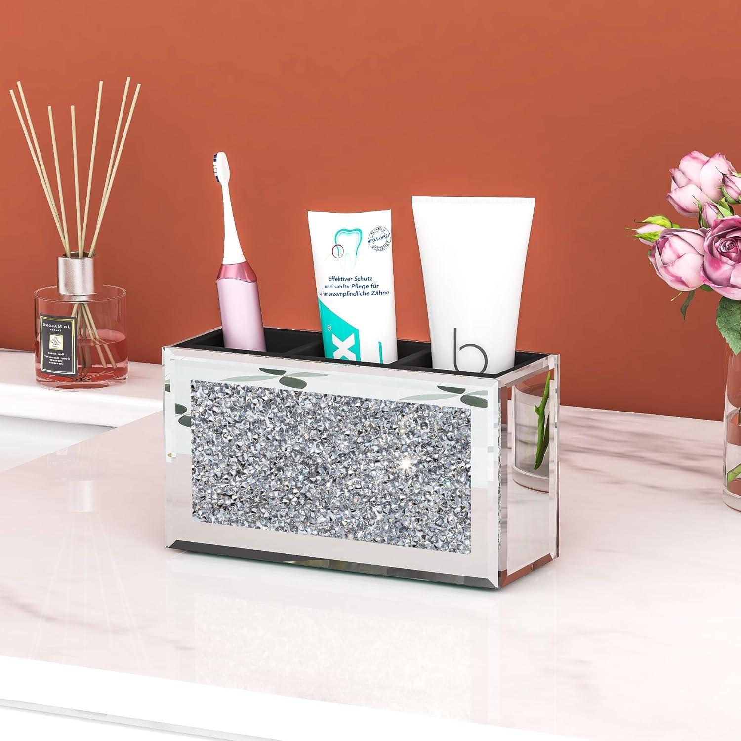 Organizador de Brochas de Maquillaje SHYFOY Espejado 3 Ranuras