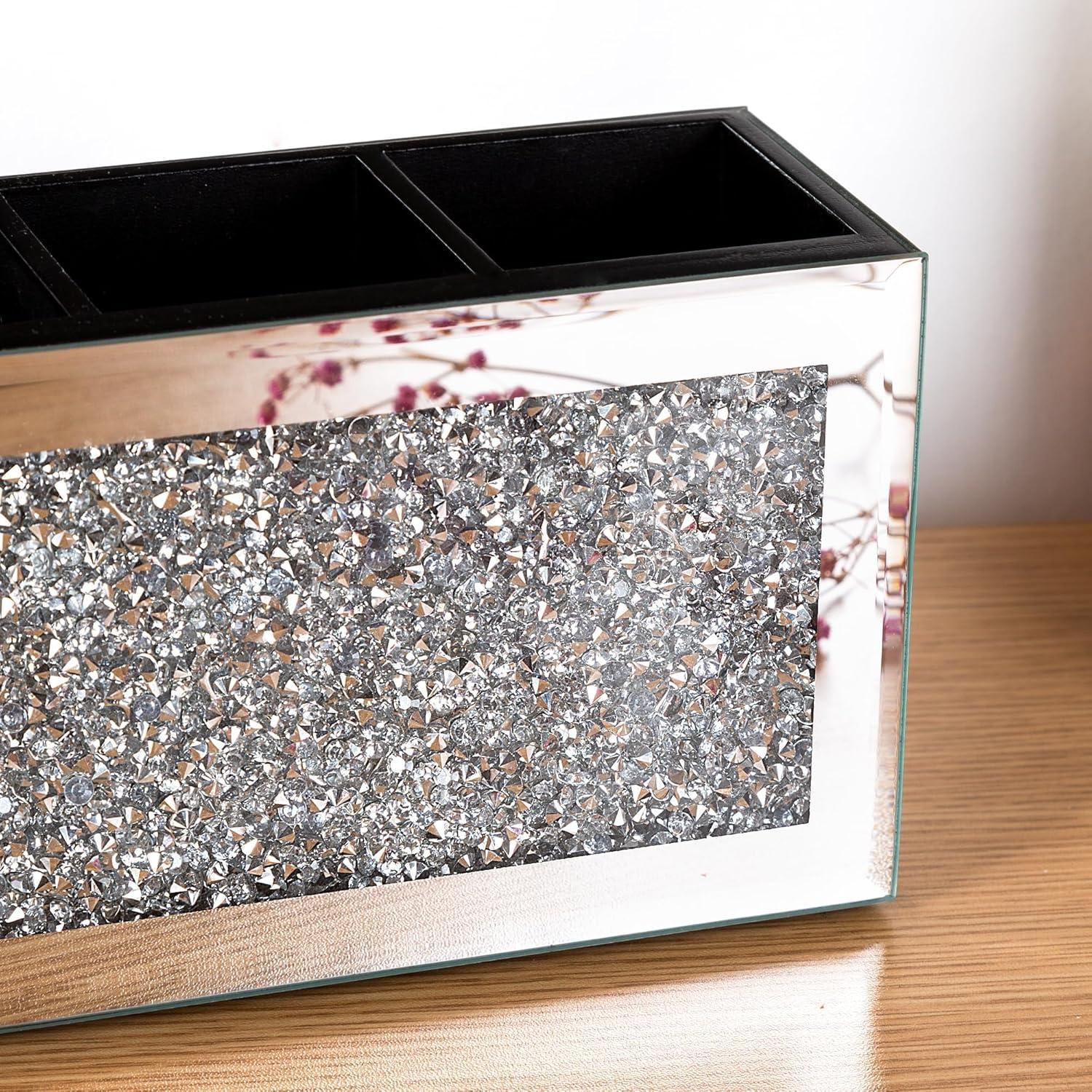 Organizador de Brochas de Maquillaje SHYFOY Espejado 3 Ranuras