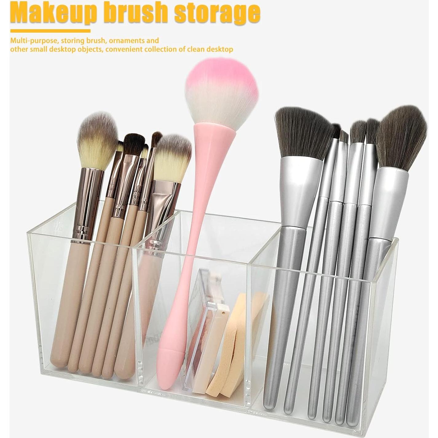 Organizador de Brochas de Maquillaje Cerpourt Acrílico Transparente