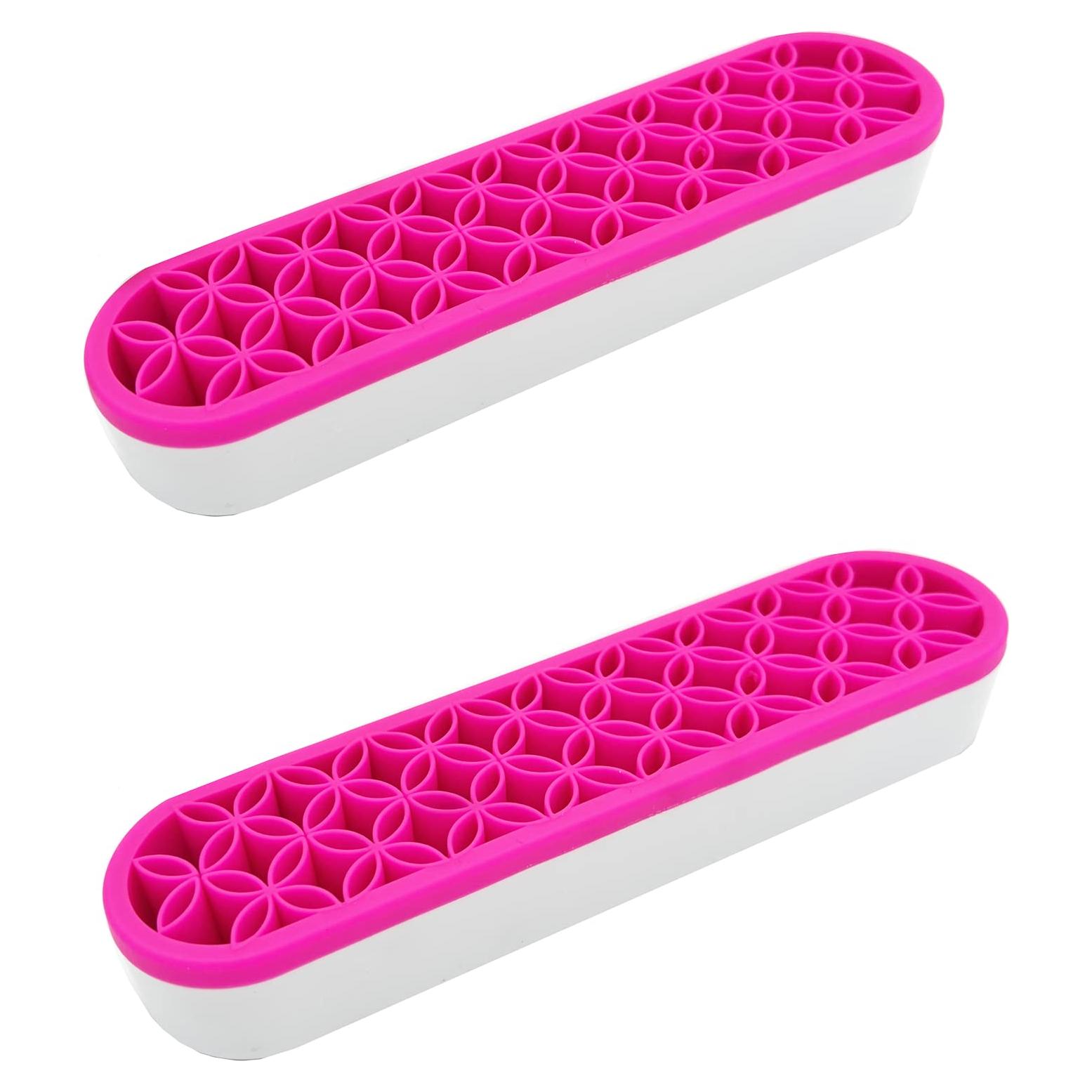 Soporte de Brochas de Silicona TANG SONG 2 PCS Rosa