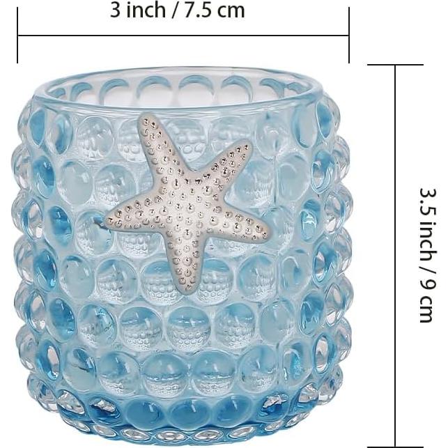 Soporte para Brochas de Maquillaje Fvstar Vidrio Azul Claro