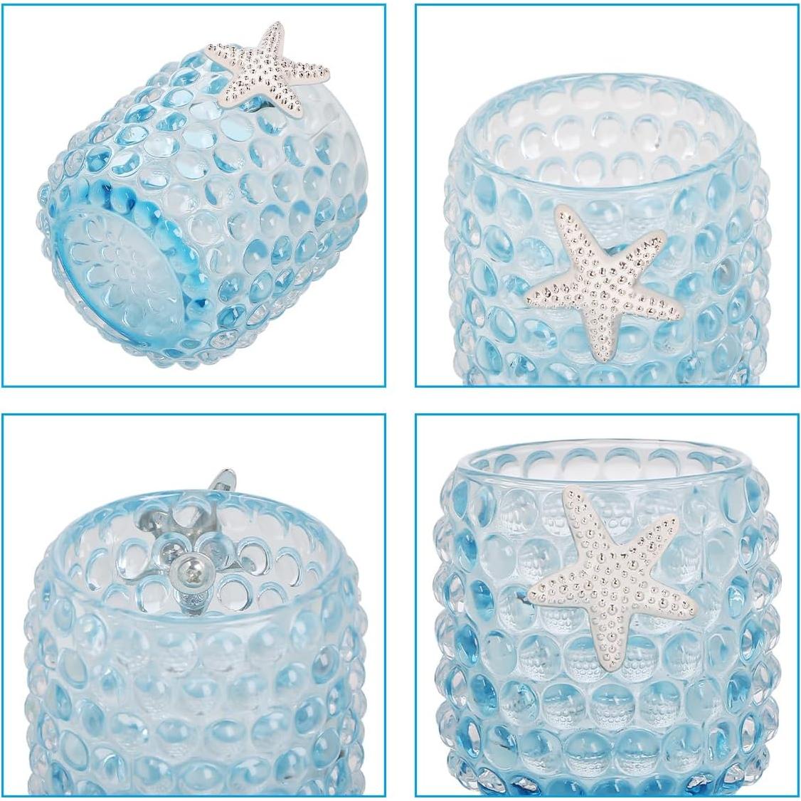 Soporte para Brochas de Maquillaje Fvstar Vidrio Azul Claro