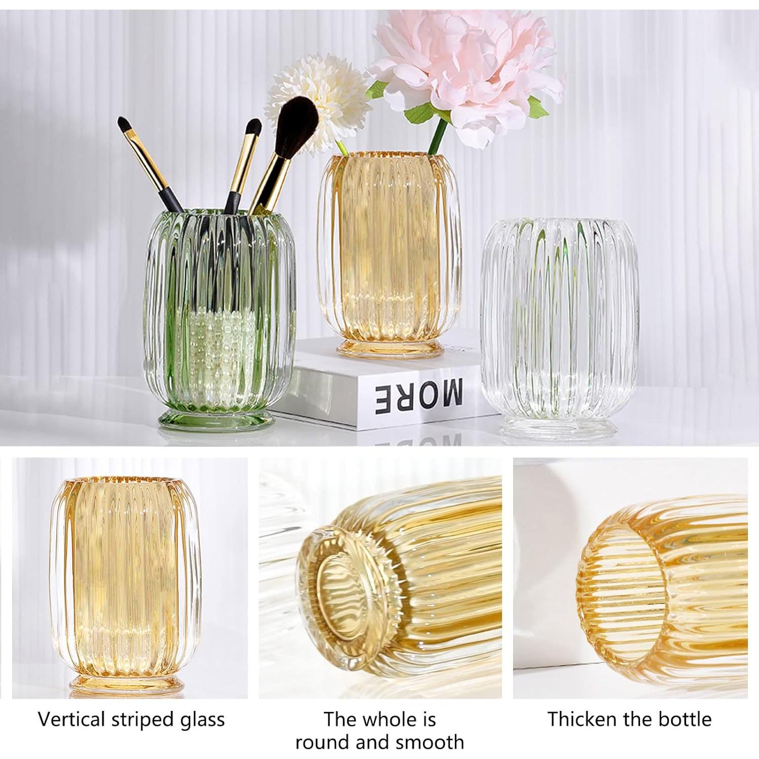 Organizador de Brochas de Maquillaje DASITON Ámbar 12cm Vidrio