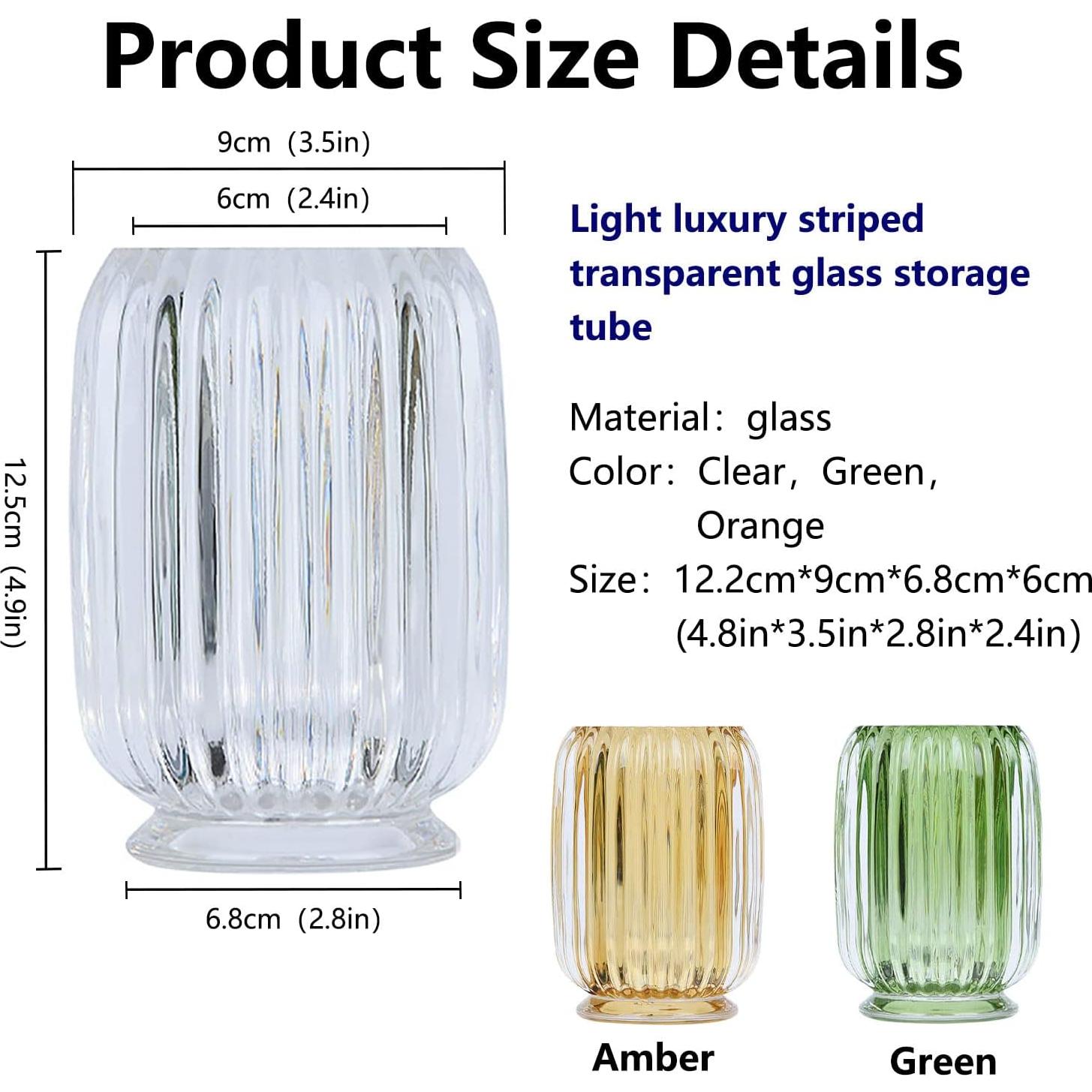 Organizador de Brochas de Maquillaje DASITON Ámbar 12cm Vidrio