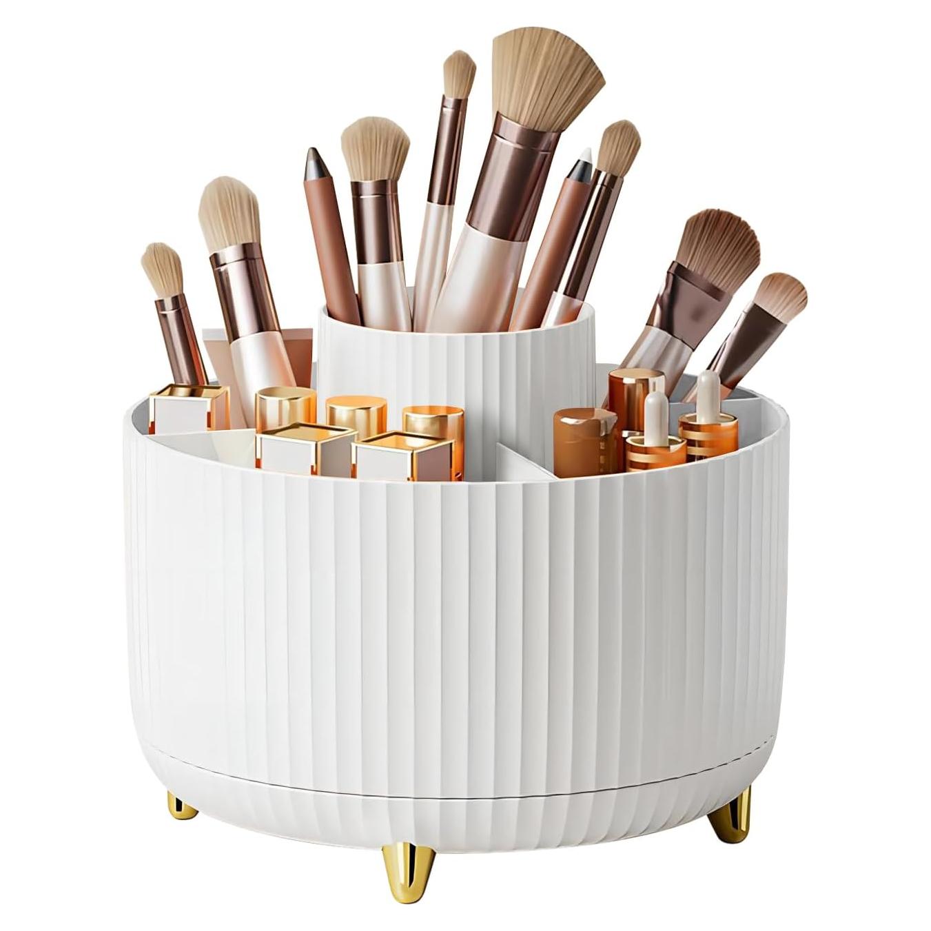 Soporte Organizador de Brochas DASITON Blanco 360° 5 Compartimentos