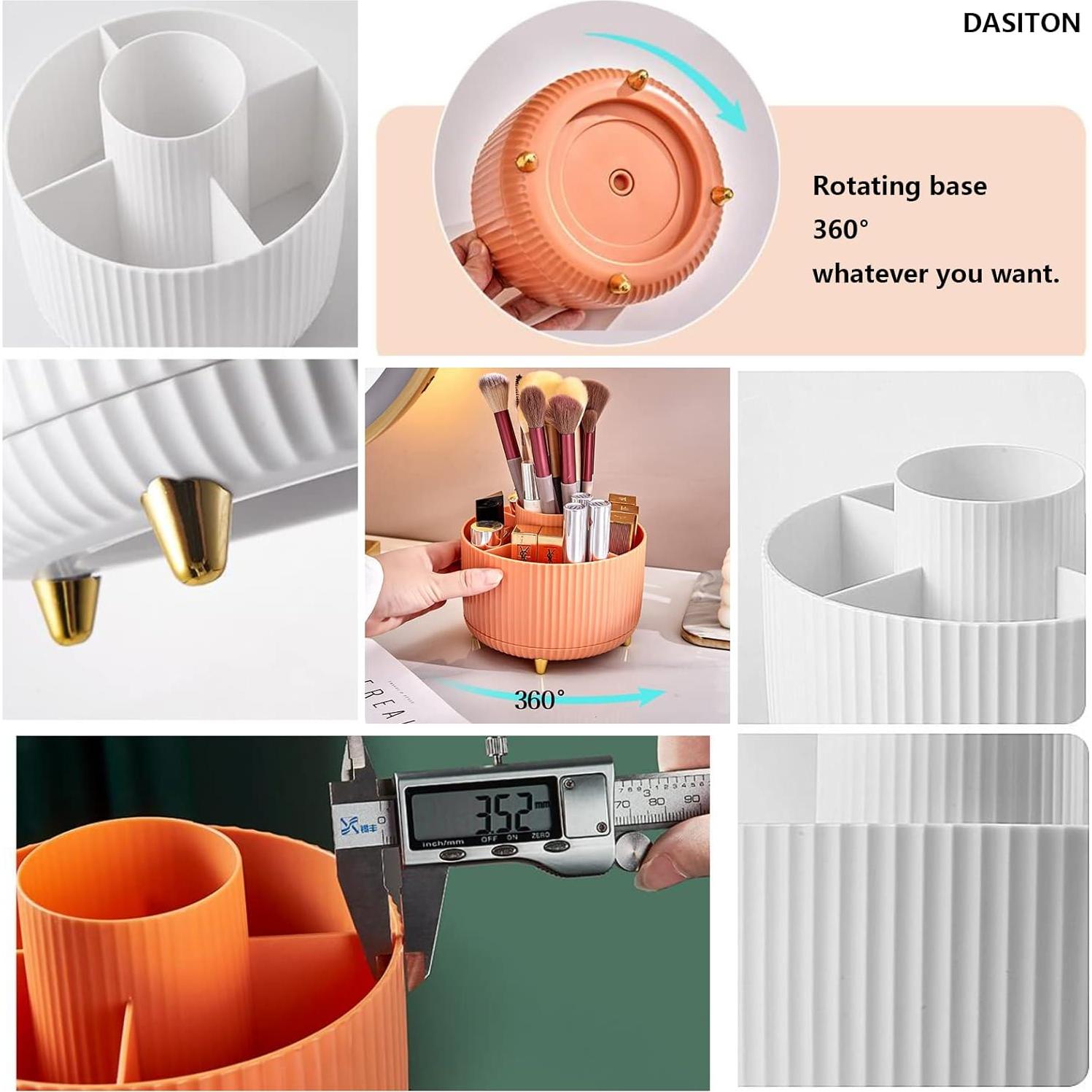 Soporte Organizador de Brochas DASITON Blanco 360° 5 Compartimentos