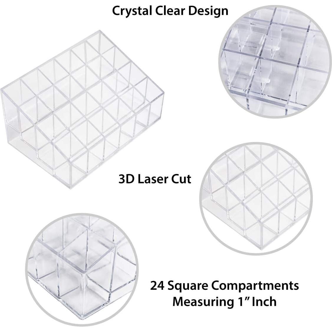 Organizador de Maquillaje Super Z Outlet Transparente 24 Compartimentos