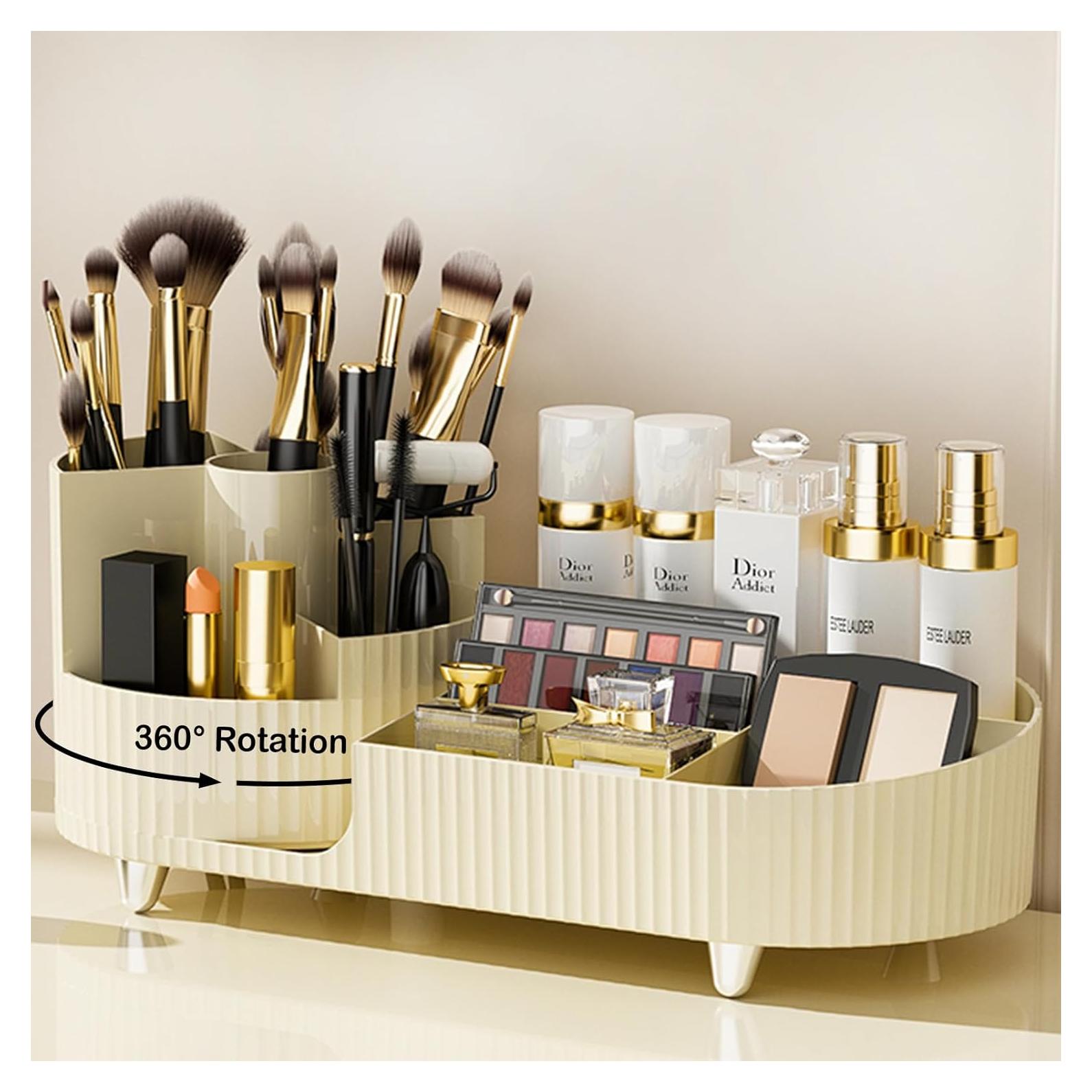 Organizador de Maquillaje Rotatorio 360° COMFYROOM Marfil