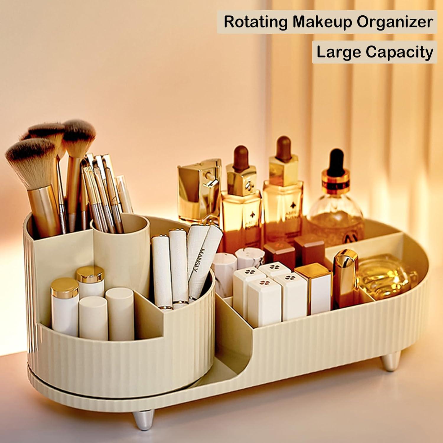 Organizador de Maquillaje Rotatorio 360° COMFYROOM Marfil