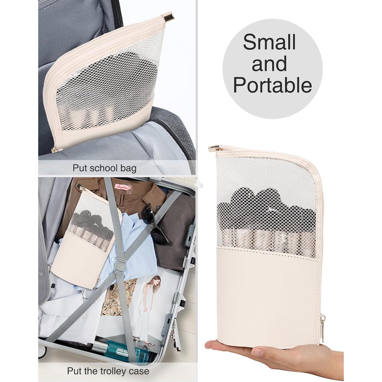 Bolsa de Almacenamiento para Brochas de Maquillaje MONSTINA Extra Grande Beige