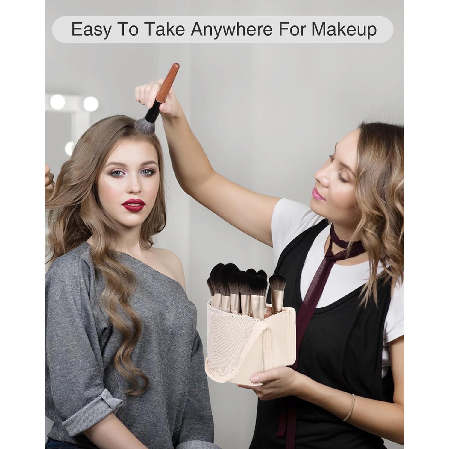 Bolsa de Almacenamiento para Brochas de Maquillaje MONSTINA Extra Grande Beige