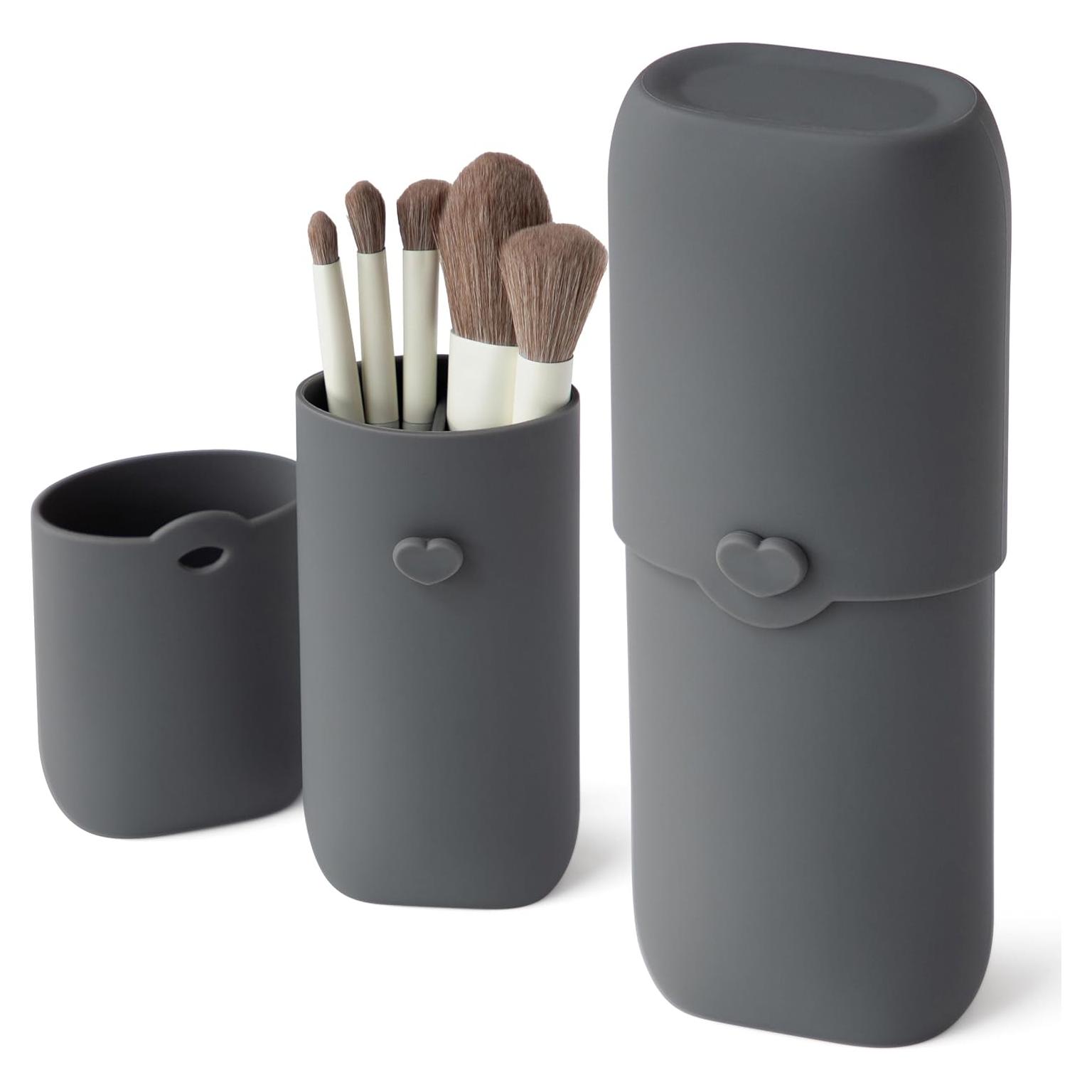 Soporte de Brochas de Maquillaje Zoka Gris Oscuro 17.3x7x5cm