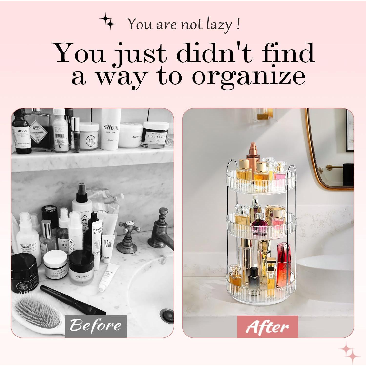 Organizador de Maquillaje Rotatorio 360° ALUYUYO 3 Niveles