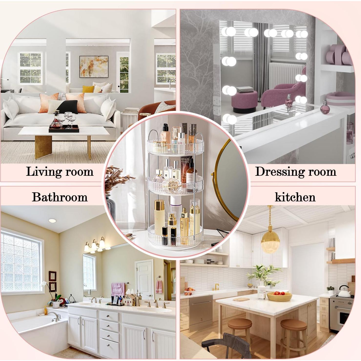 Organizador de Maquillaje Rotatorio 360° ALUYUYO 3 Niveles