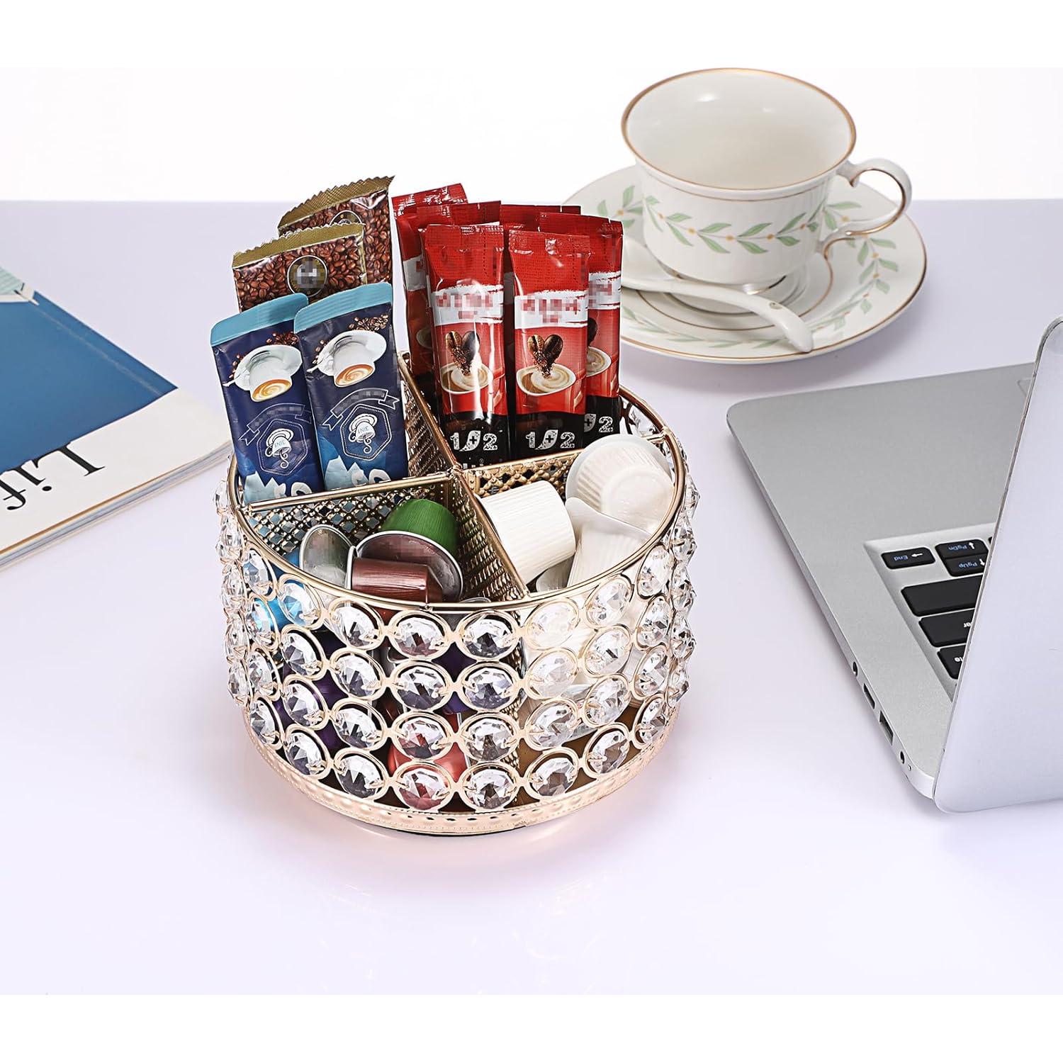 Organizador de Maquillaje Rotativo Hipiwe de Cristal 15.5cm