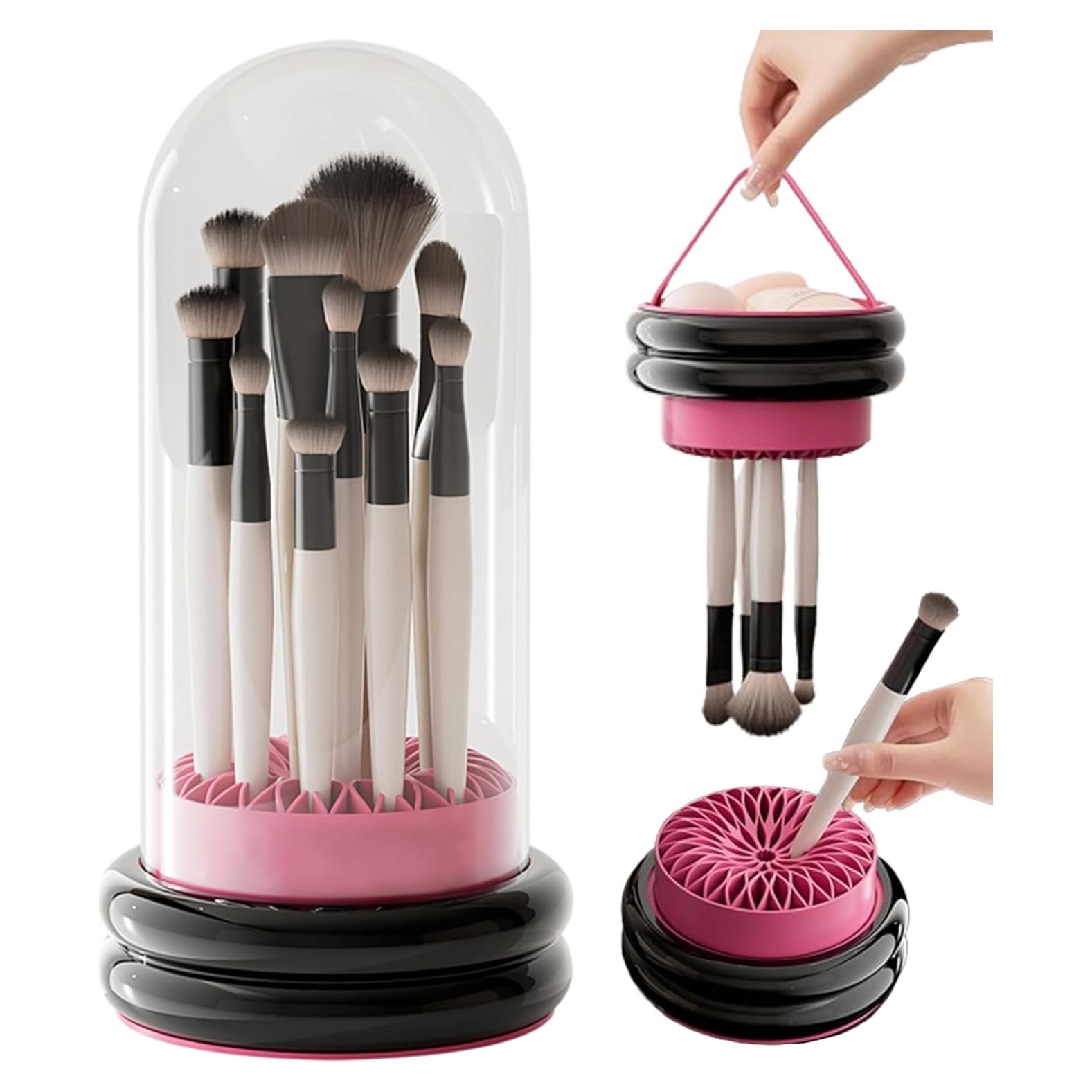 Soporte para Brochas de Maquillaje TIMISTARS 3 en 1 Rosa