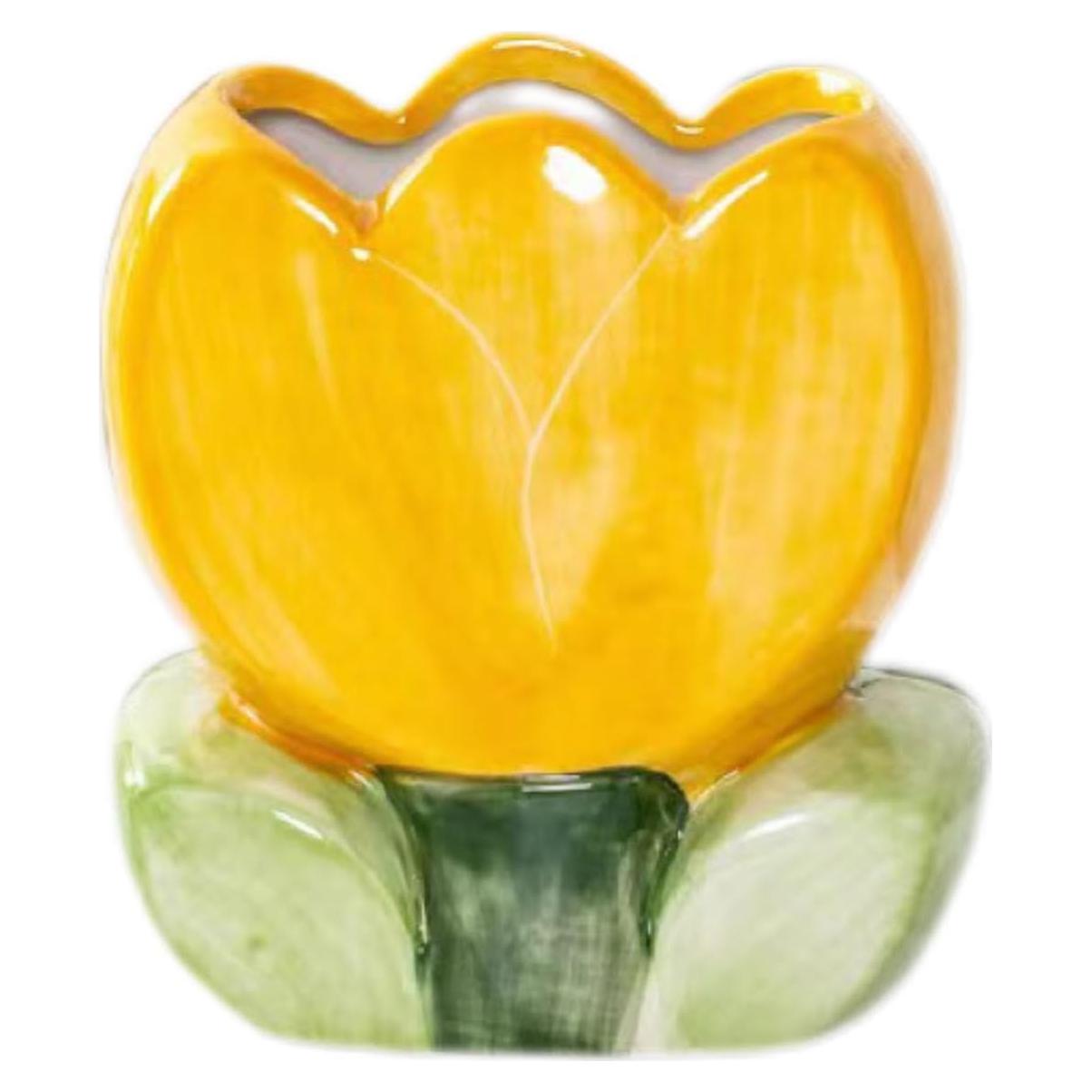 Soporte de Brochas de Maquillaje TANG SONG Cerámica Amarillo