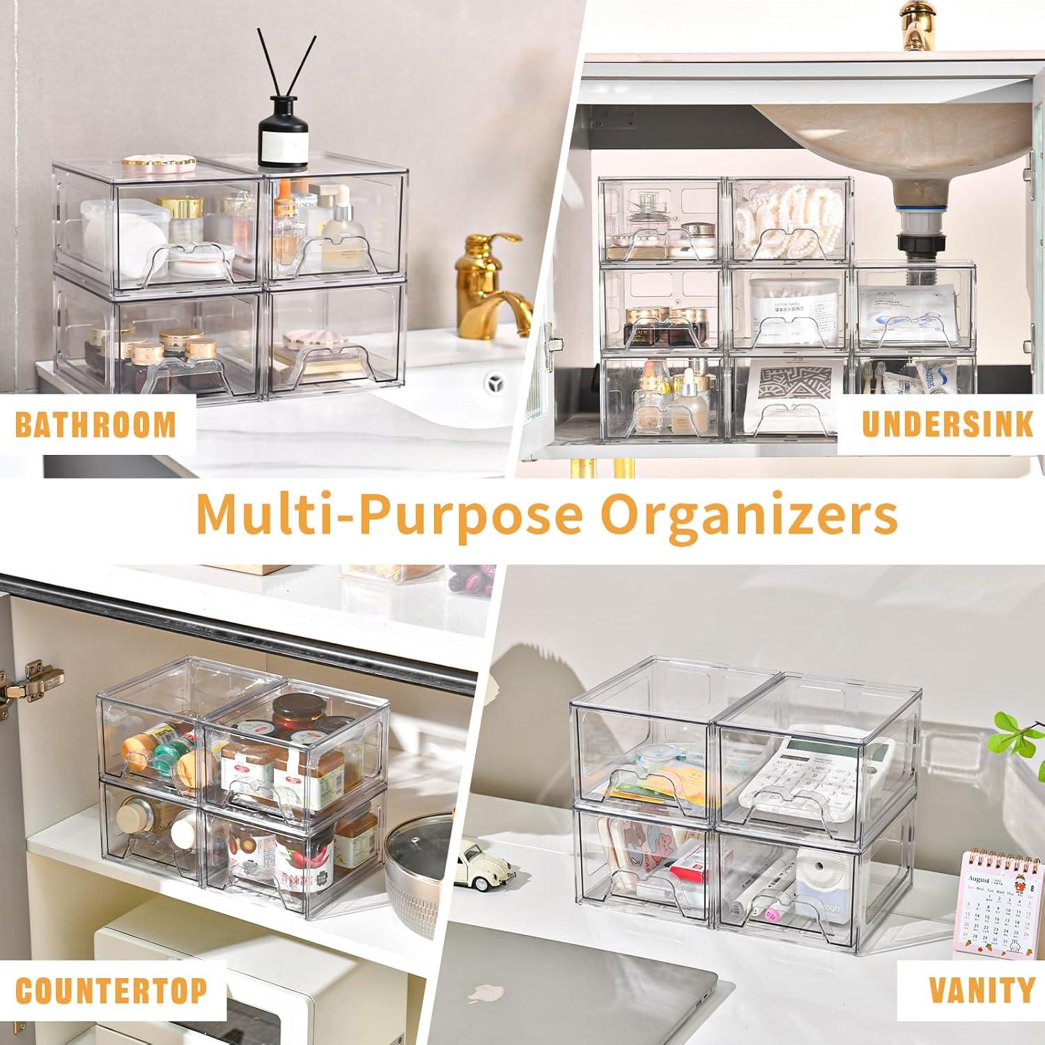 Organizador de Maquillaje Apilable Stebopum 6 Paquetes Acrílico