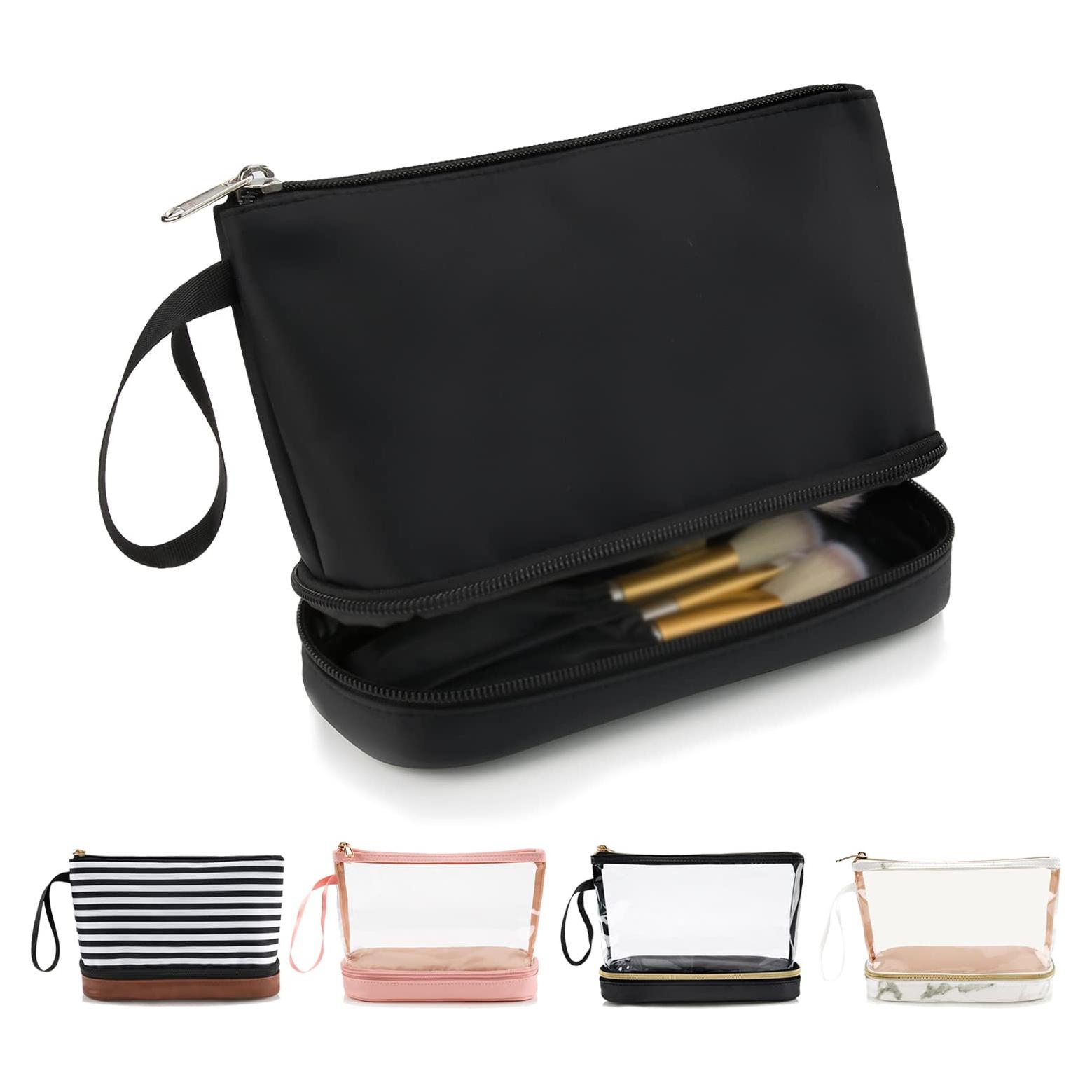 Bolsa de Maquillaje Pequeña Etérea Negra Doble Capa 21.96x8.99cm