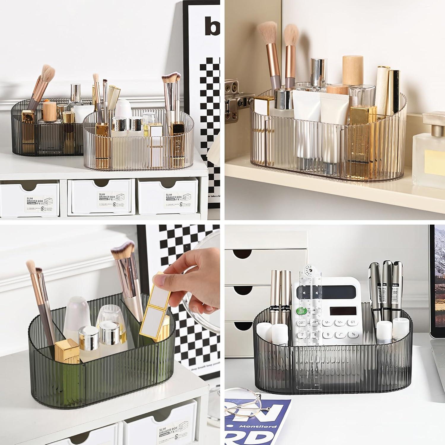 Soporte para Brochas de Maquillaje DASITON Amarillo 5 Compartimentos