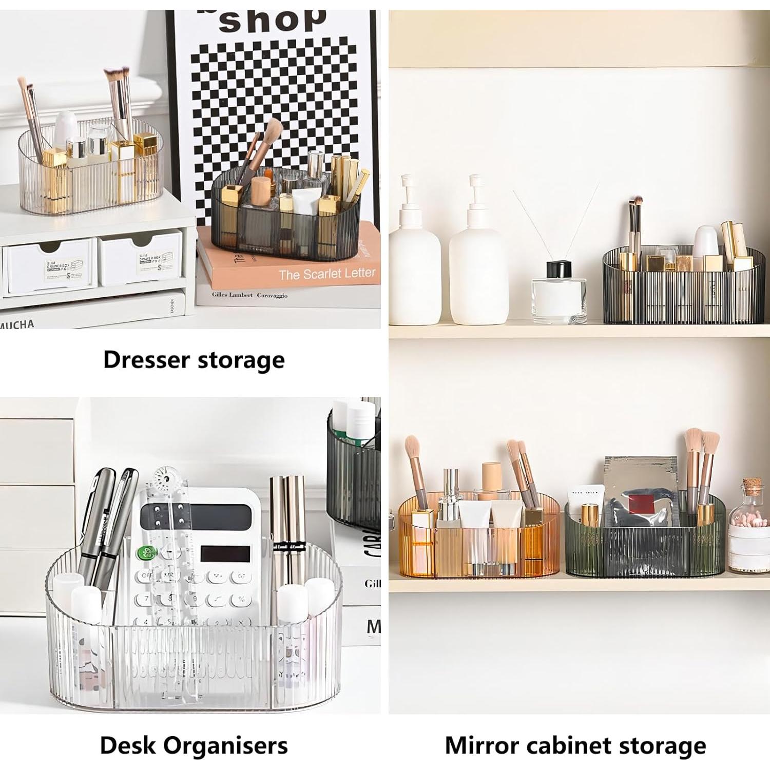 Soporte para Brochas de Maquillaje DASITON Amarillo 5 Compartimentos