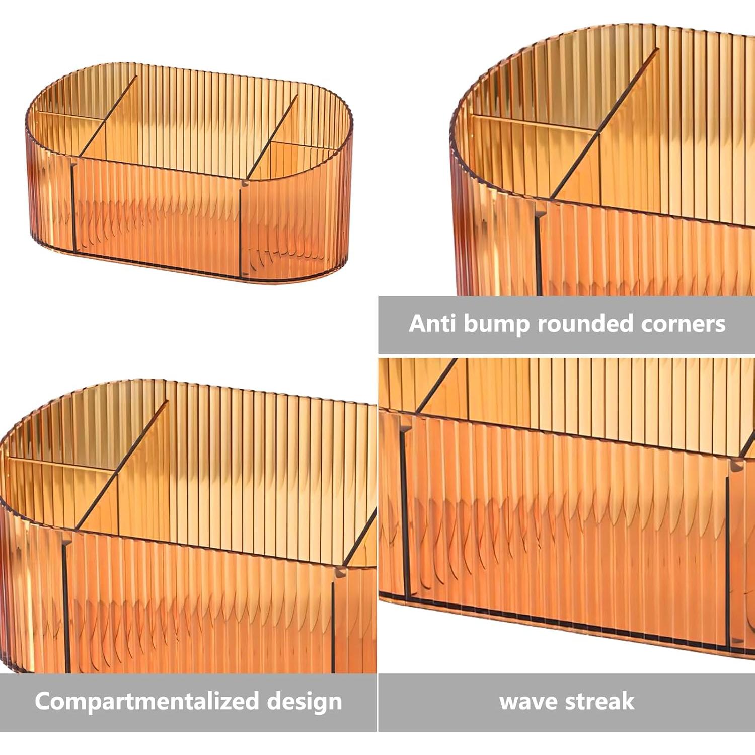 Soporte para Brochas de Maquillaje DASITON Amarillo 5 Compartimentos