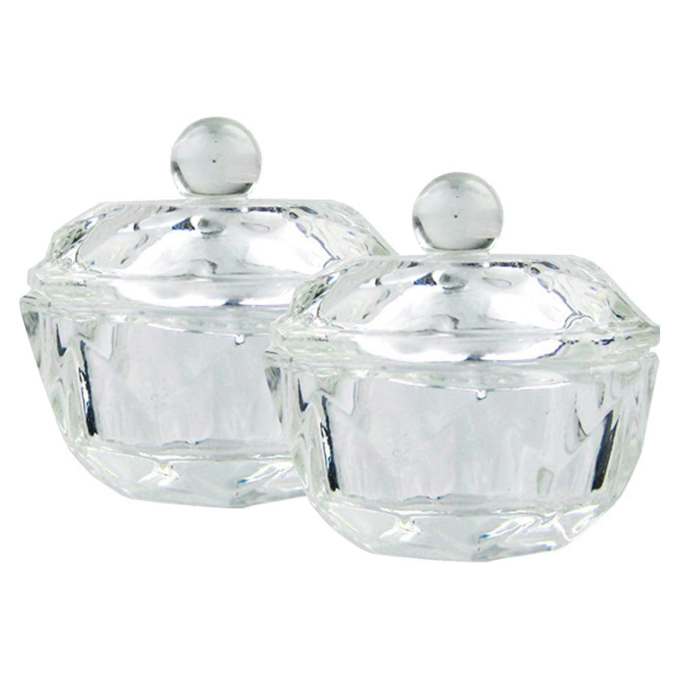 Taza de Cristal para Polvo Acrílico de Uñas Mollensiuer - 2 Pcs