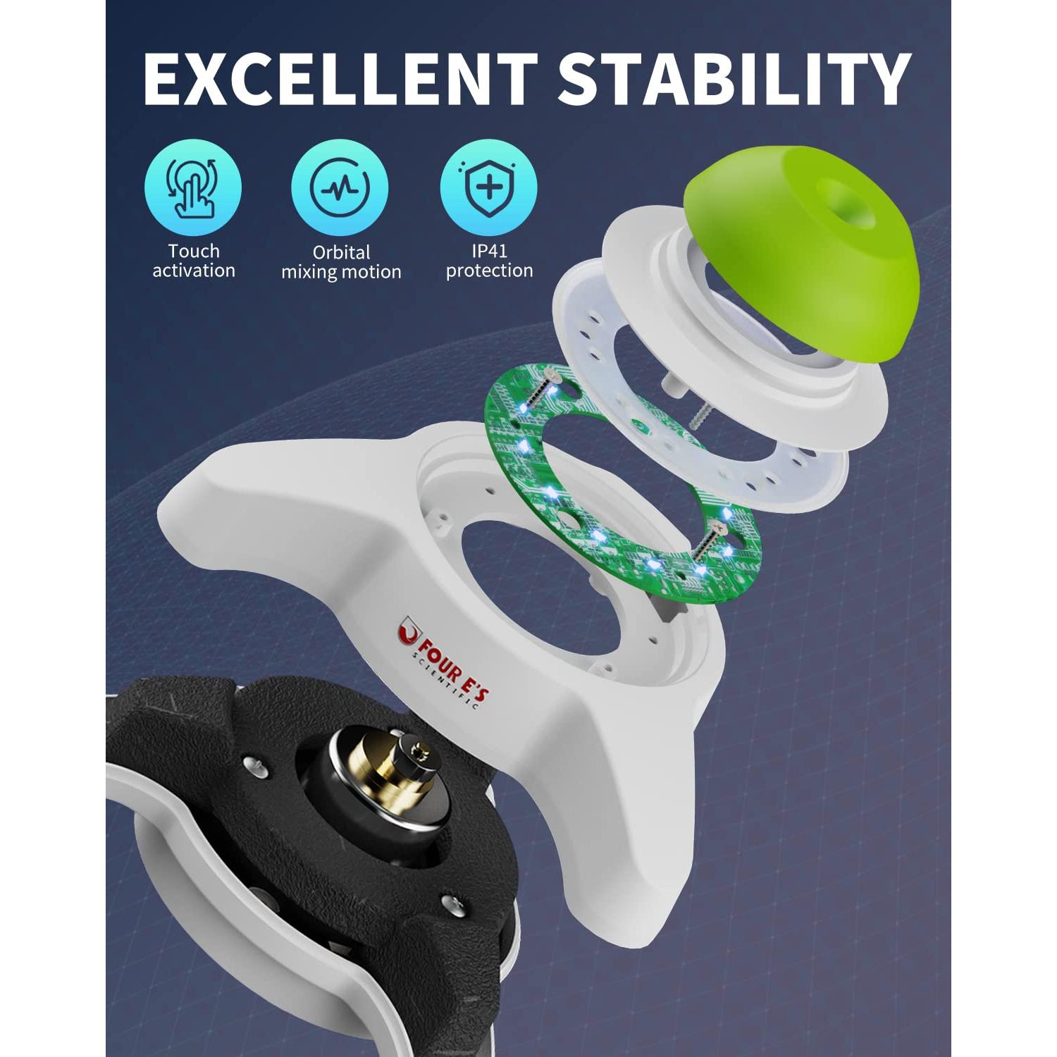 Mini Mezclador Vortex Four E's VM112BZ-L-US 5600rpm Verde