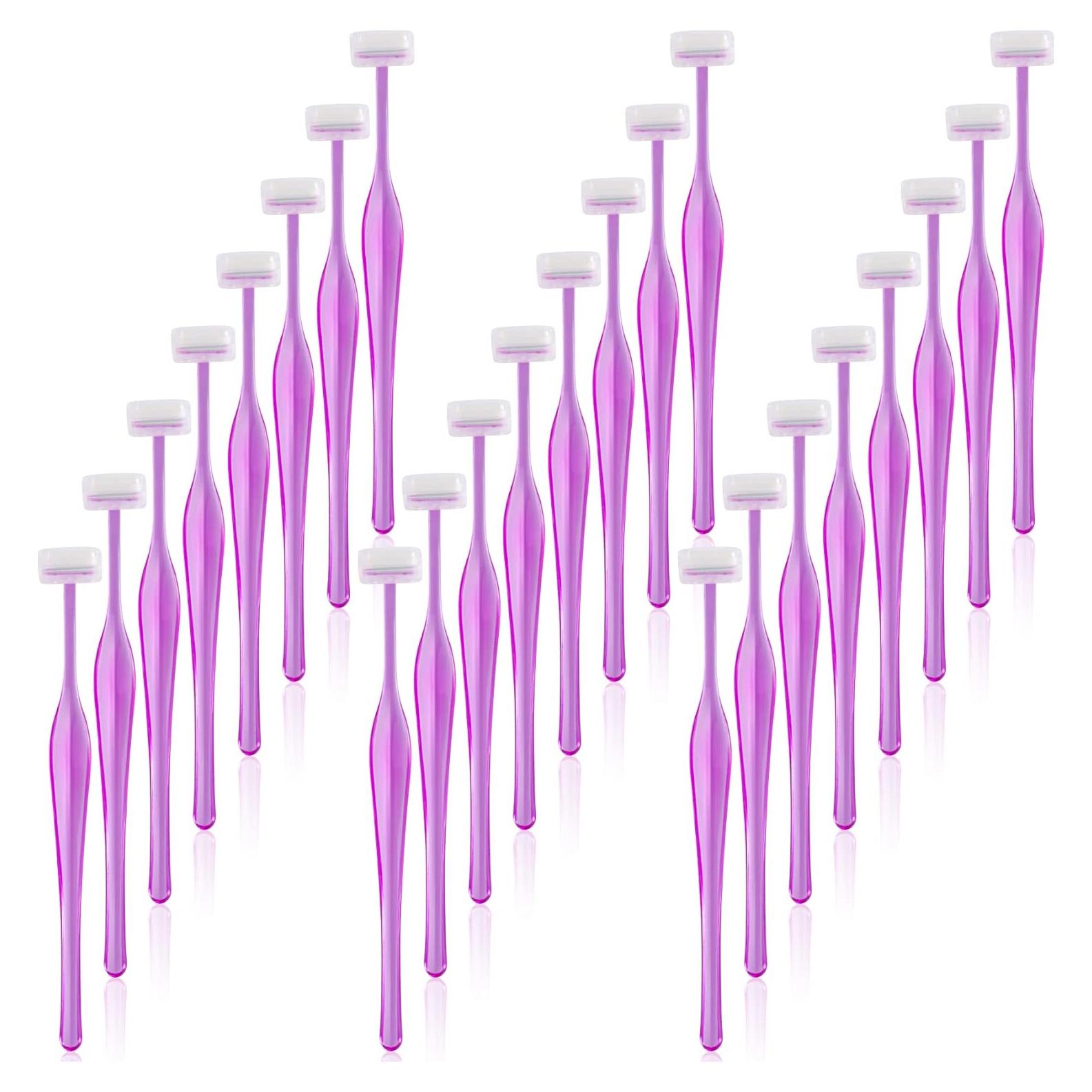 Kit de 24 Navajas para Recortar Cejas ANCIRS - Acero Inoxidable Morado