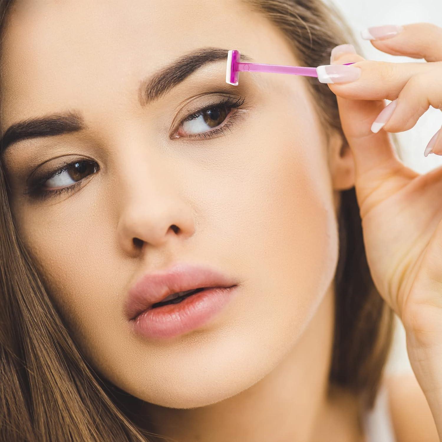 Kit de 24 Navajas para Recortar Cejas ANCIRS - Acero Inoxidable Morado