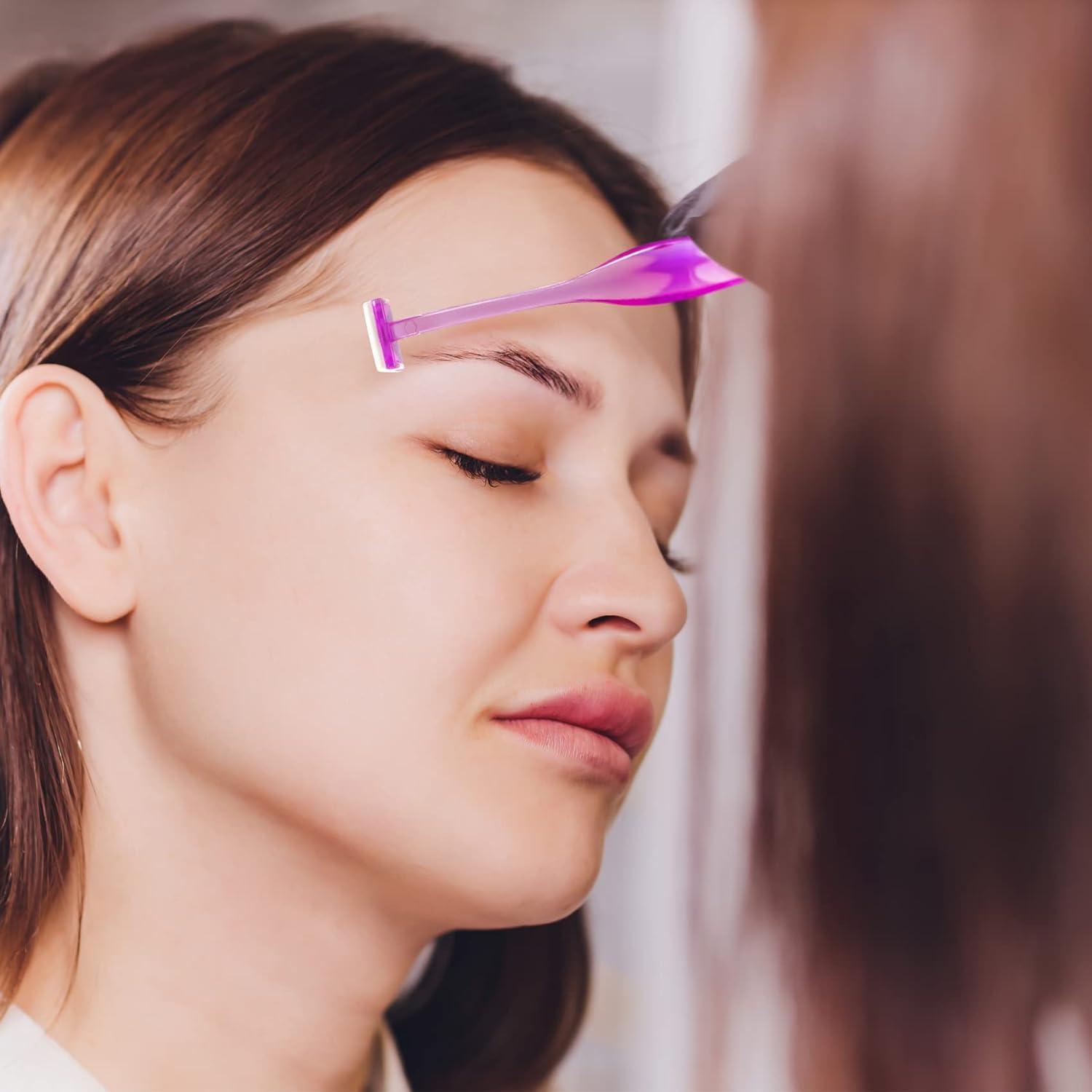 Kit de 24 Navajas para Recortar Cejas ANCIRS - Acero Inoxidable Morado