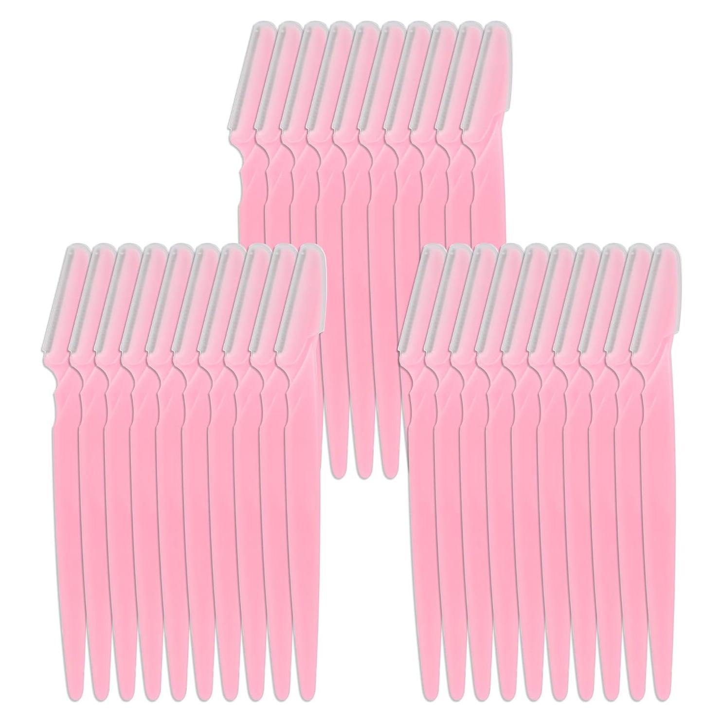 30 Afeitadoras de Cejas WBCBEC Rosa con Cubierta de Precisión