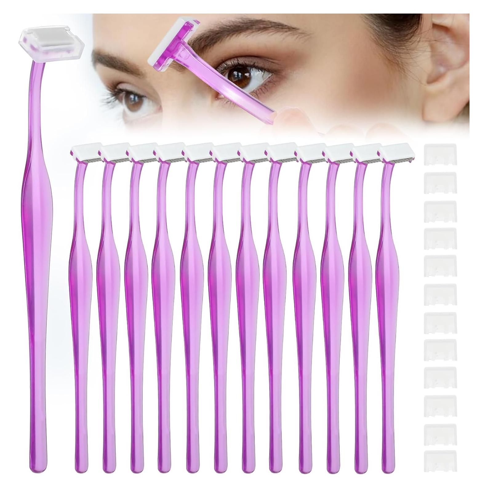 Rasuradora de Cejas Thinp - 12 Piezas Acero Inoxidable Púrpura