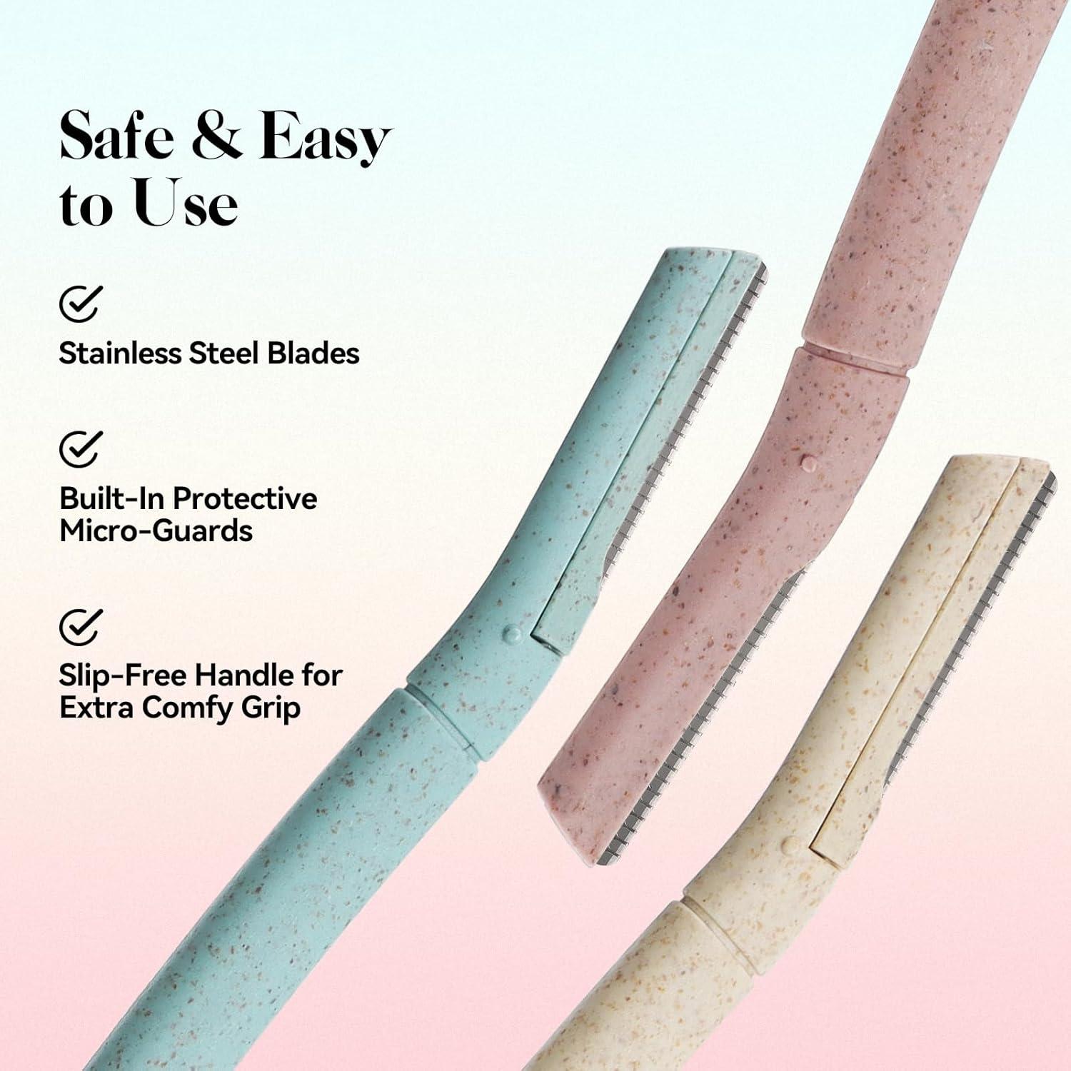 Navajas de Dermaplaning EROWZOLA 6pcs para Cejas y Vello Facial