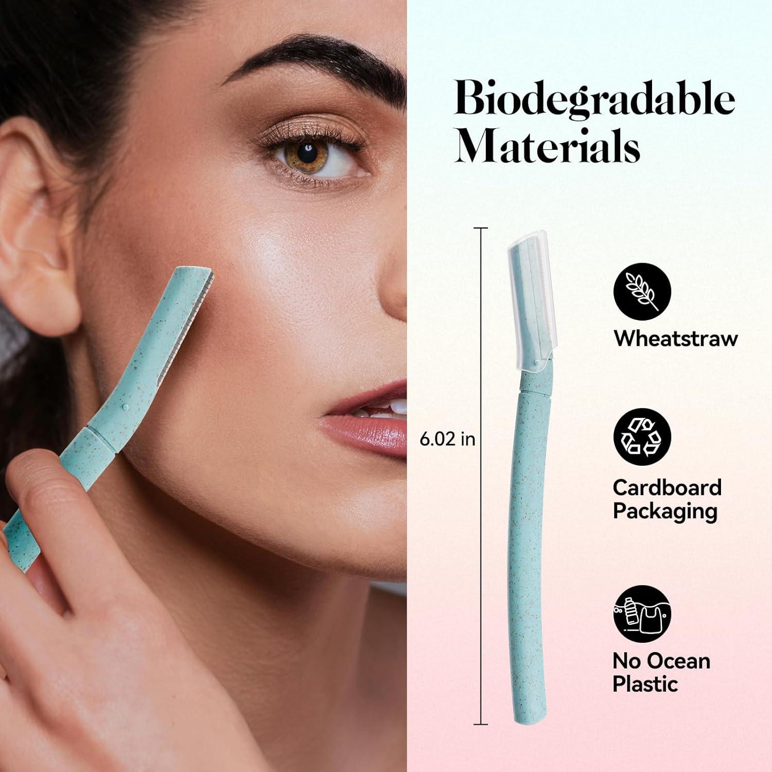 Navajas de Dermaplaning EROWZOLA 6pcs para Cejas y Vello Facial