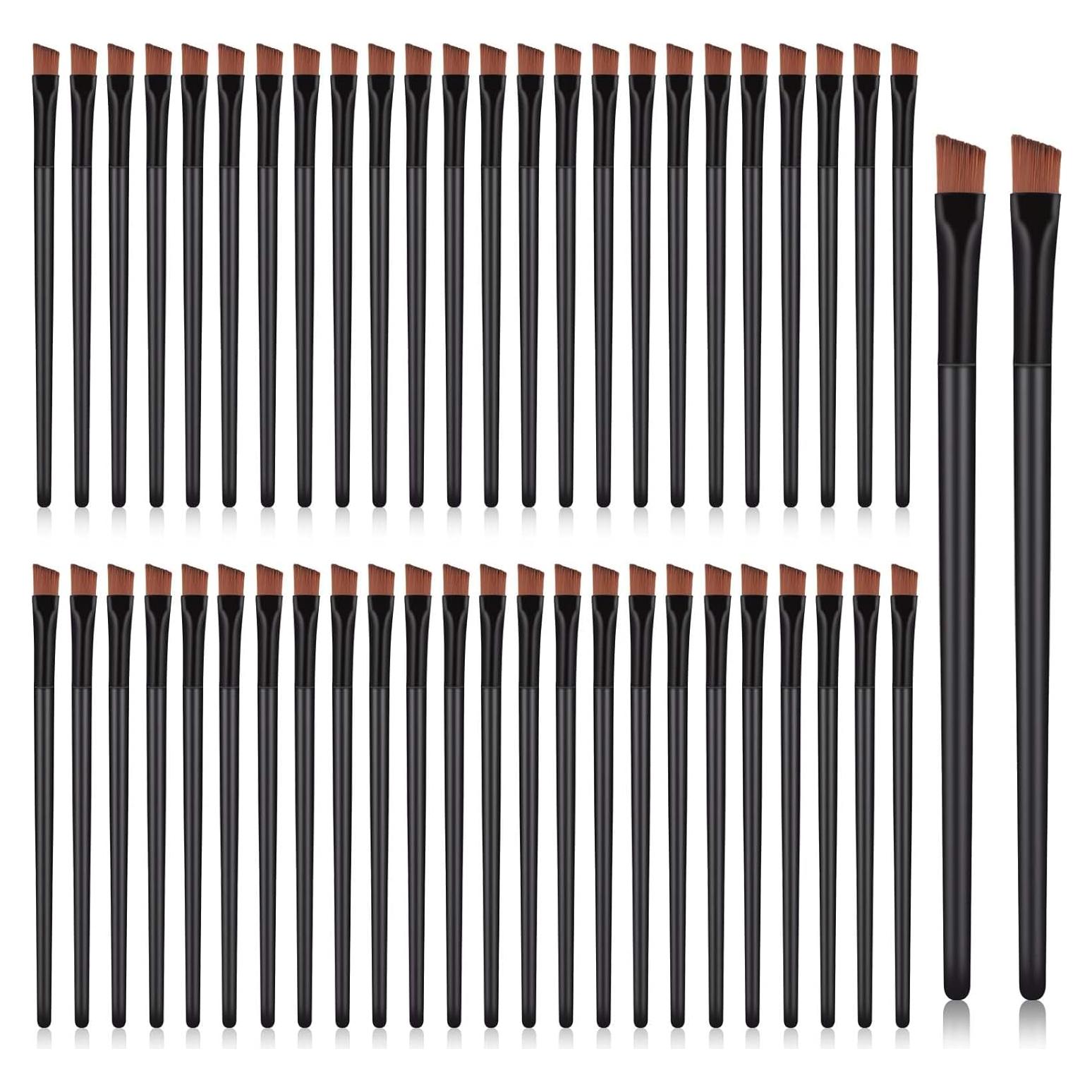 50 Piezas Brochas de Cejas Anguladas MOZEAT LENS 10cm