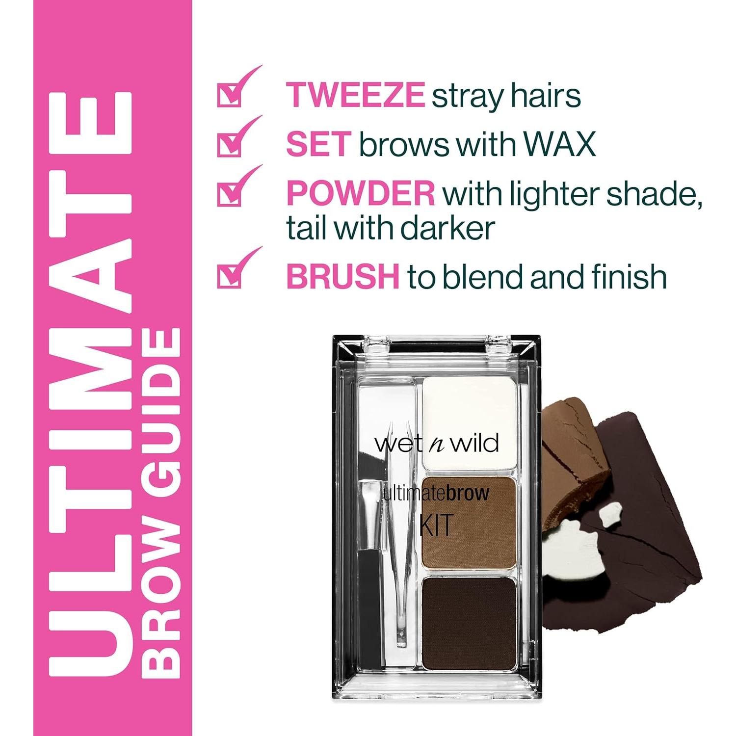 Kit de Maquillaje para Cejas Wet n Wild - Polvo, Cera, Pinzas