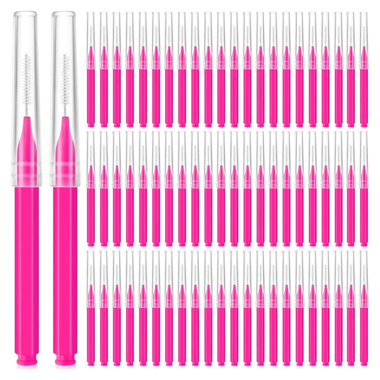 100 Cepillos Micro para Cejas Lallisa Rosa - Herramienta Multifuncional