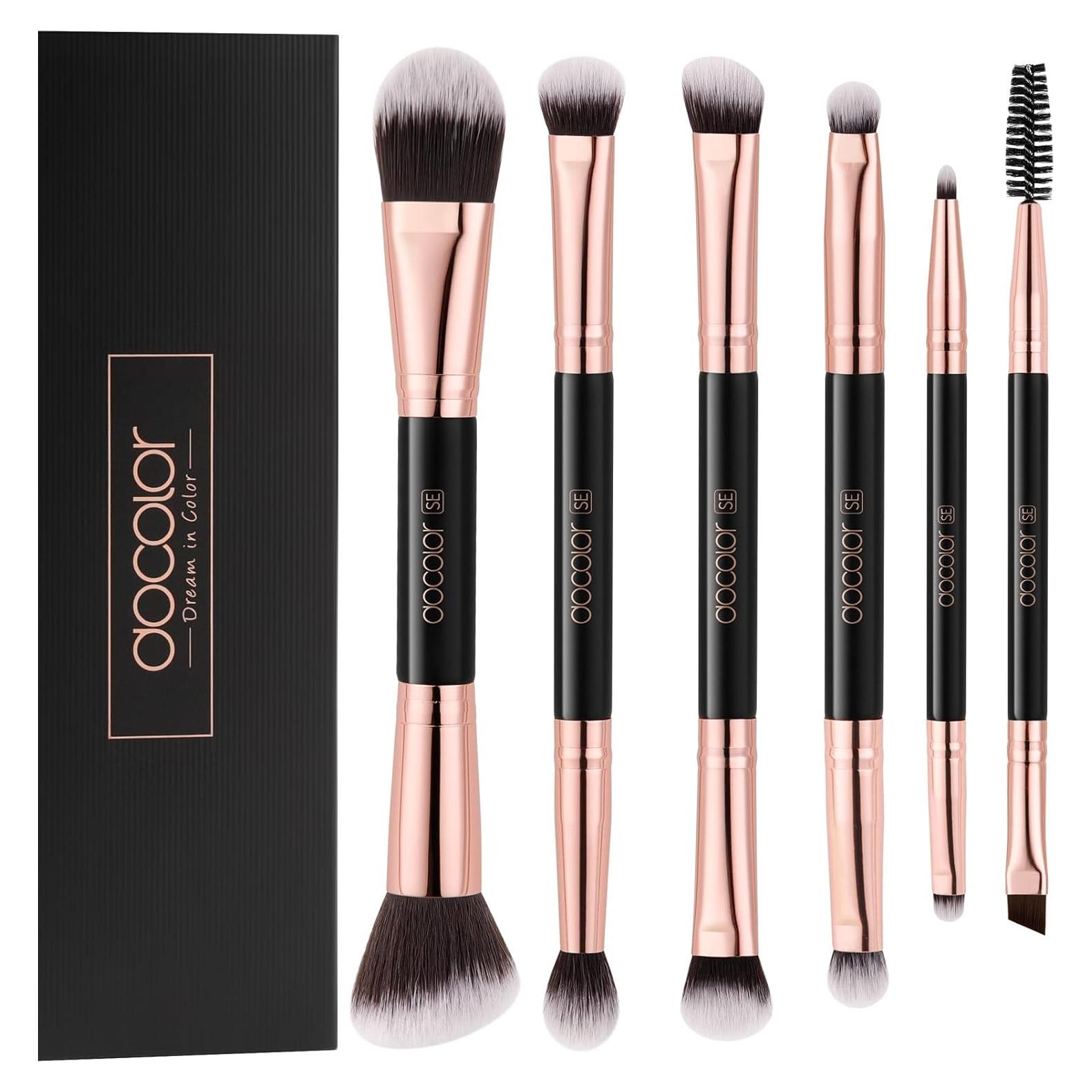 Set de 6 Pinceles de Maquillaje Docolor Doble Cara para Ojos