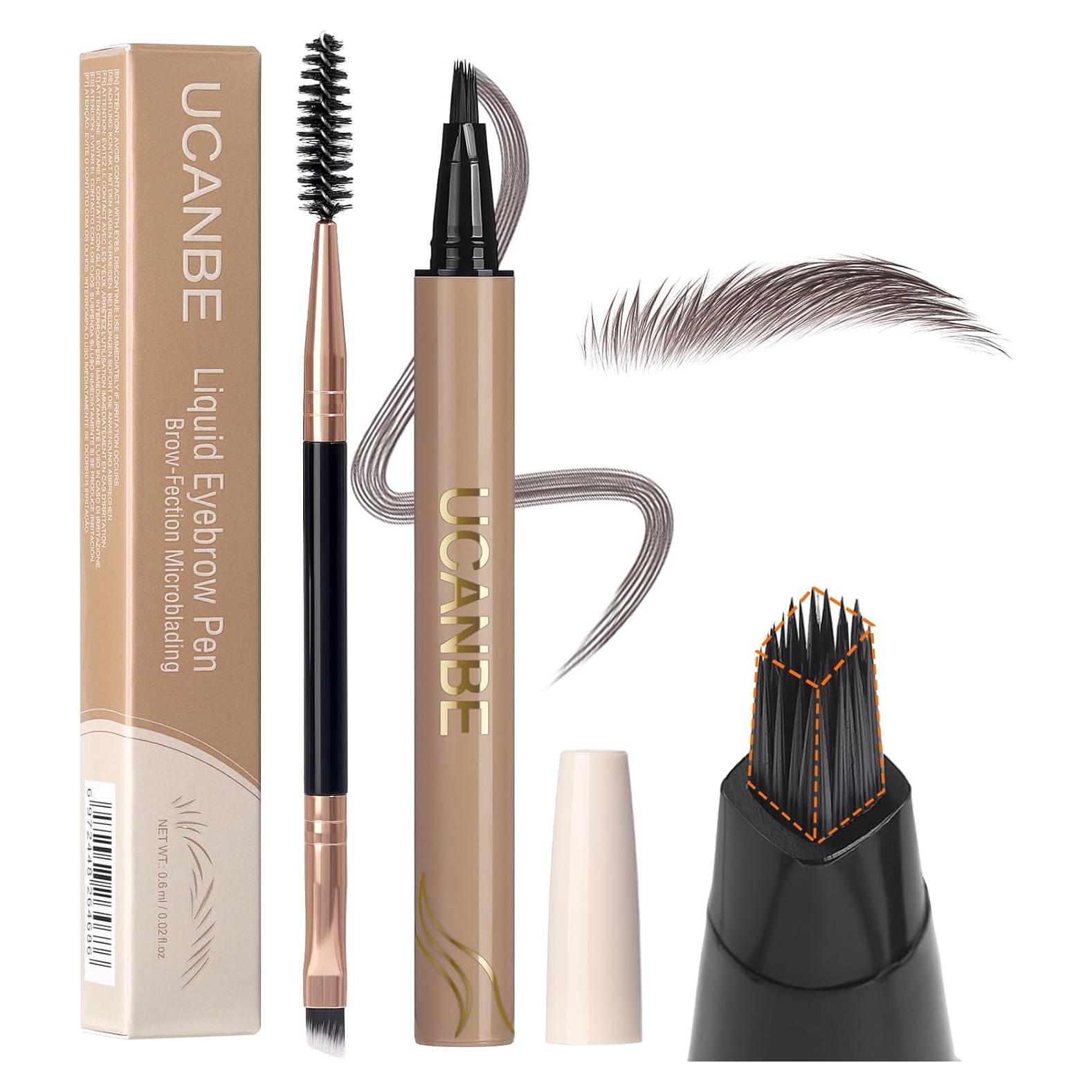 Pincel Angulado para Cejas UCANBE Brow-Fection Marrón Ceniza