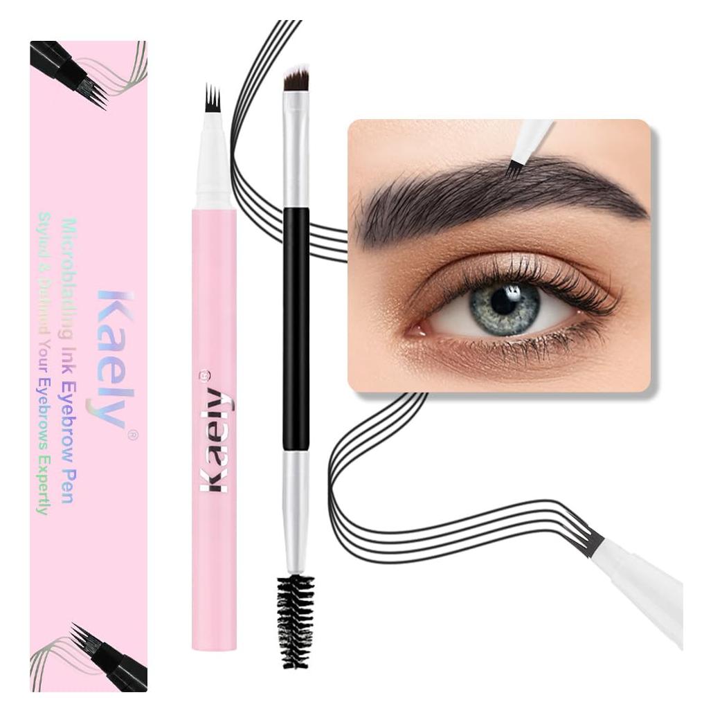 Lápiz de Cejas Microblading evpct 1Pcs Negro con Cepillo Doble