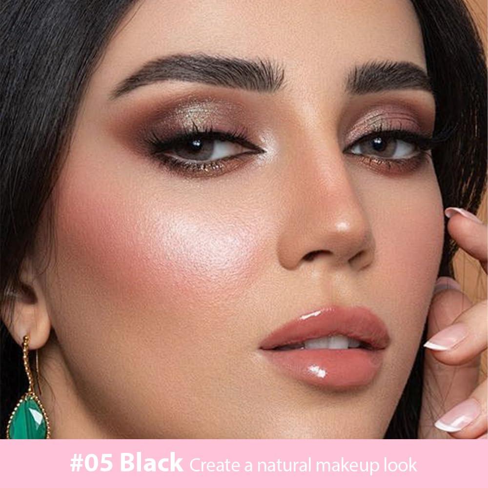 Lápiz de Cejas Microblading evpct 1Pcs Negro con Cepillo Doble