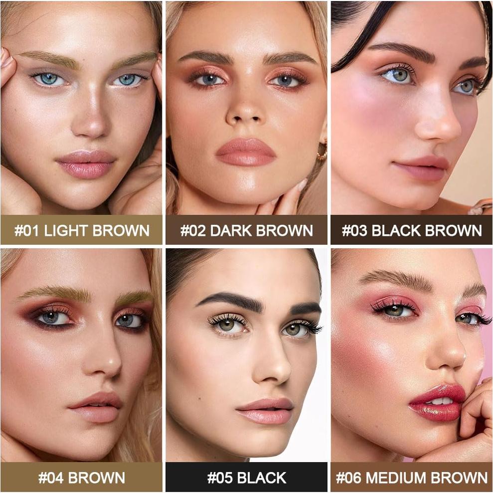 Lápiz de Cejas Microblading evpct 1Pcs Negro con Cepillo Doble